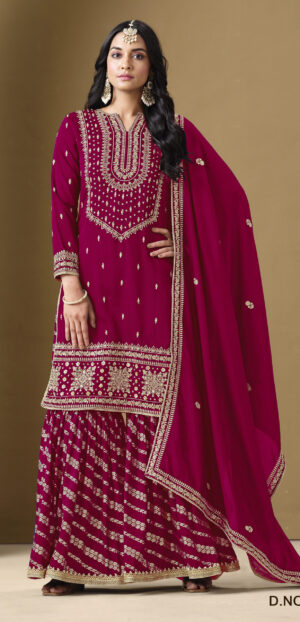 Garara Suit for Wedding in Red Colour