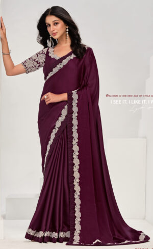 Heavy Designer Party Wear Saree Heavy Border Saree for Wedding