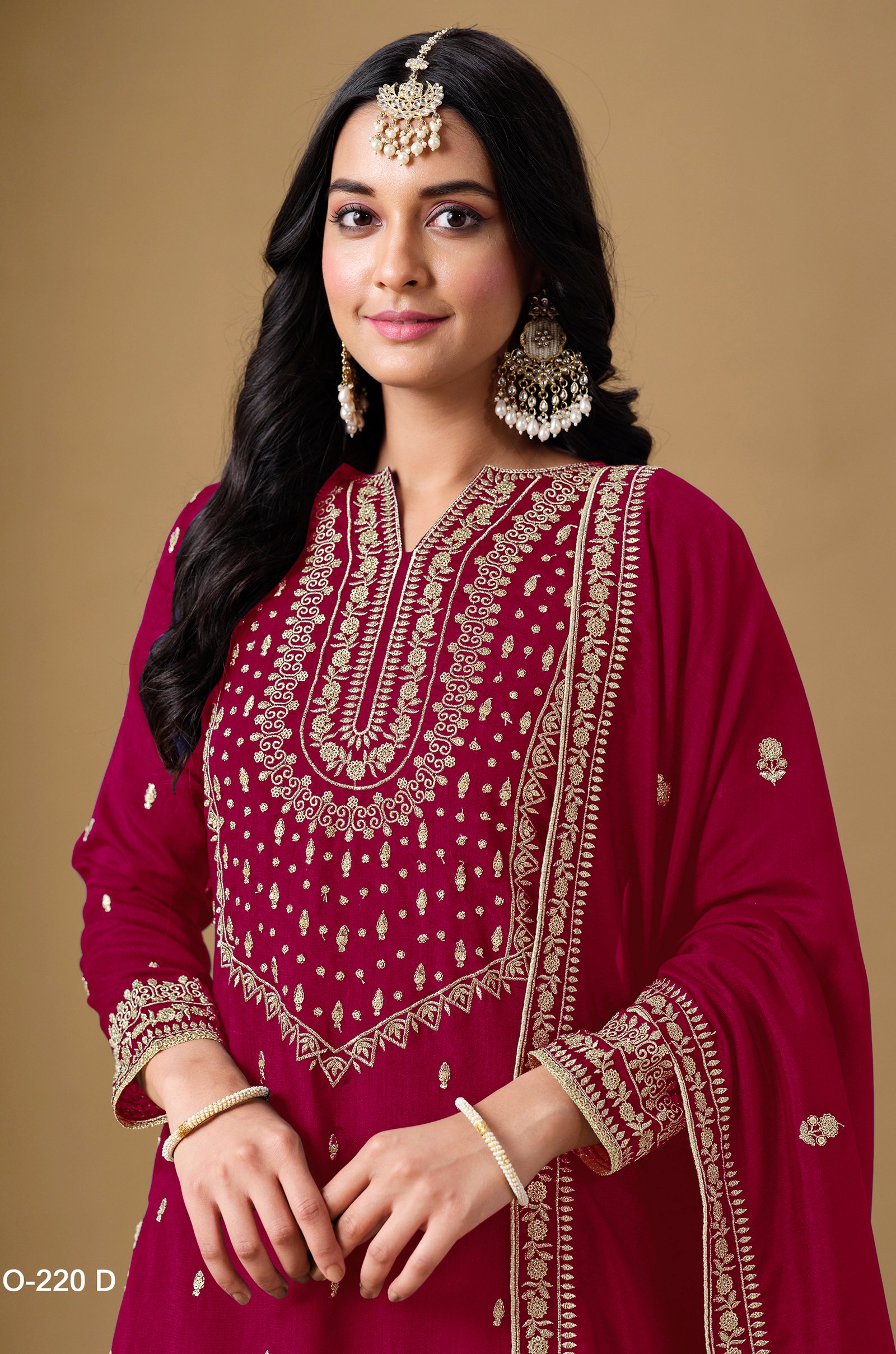 Heavy Embroidered Sharara Suit Dark Colour