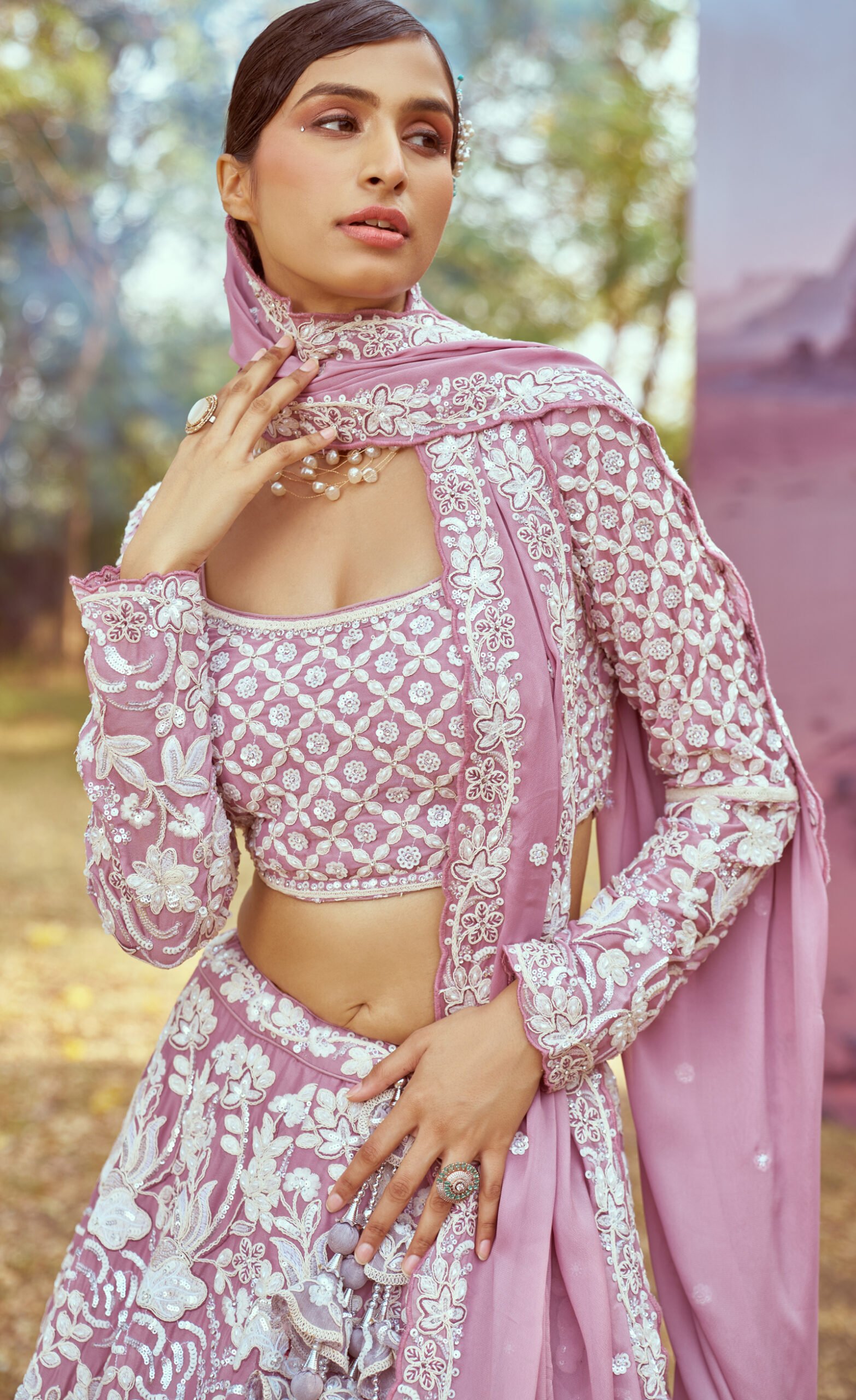 Latest Engagement Lehenga for Bride Light Pink Lehenga