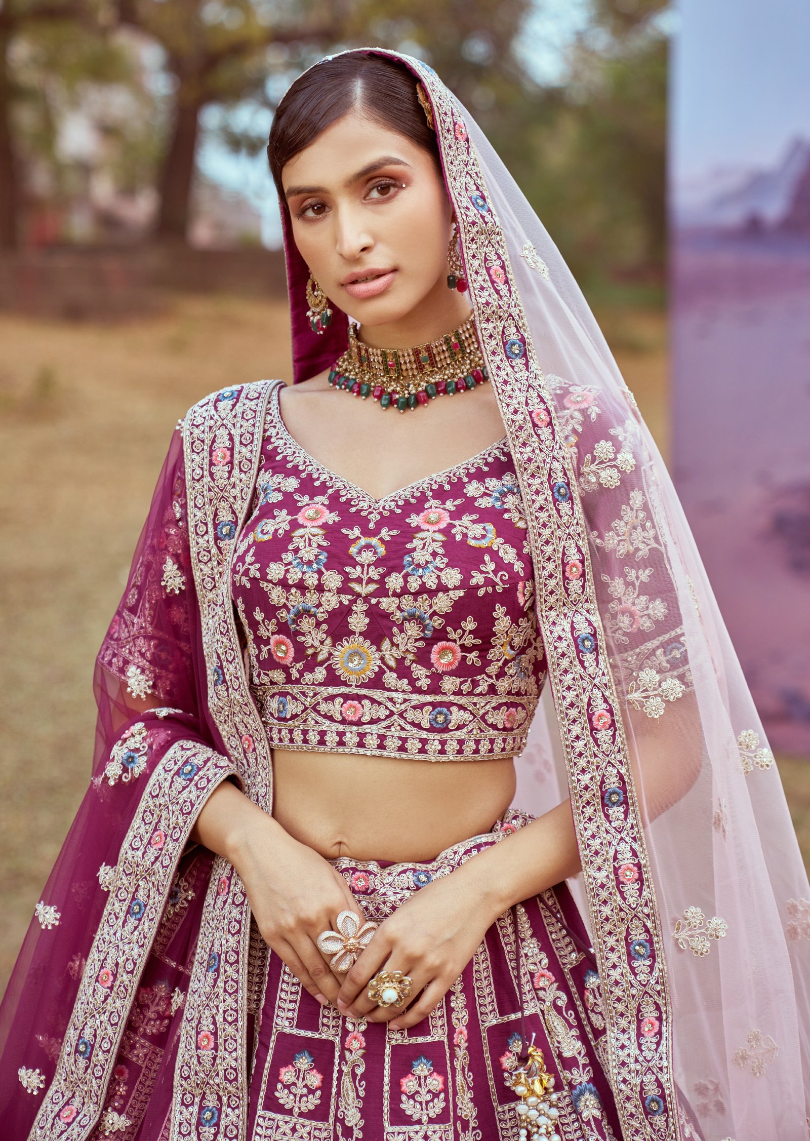 Maroon Lehenga for Party Wear