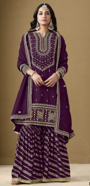Maroon Sharara Set for Women