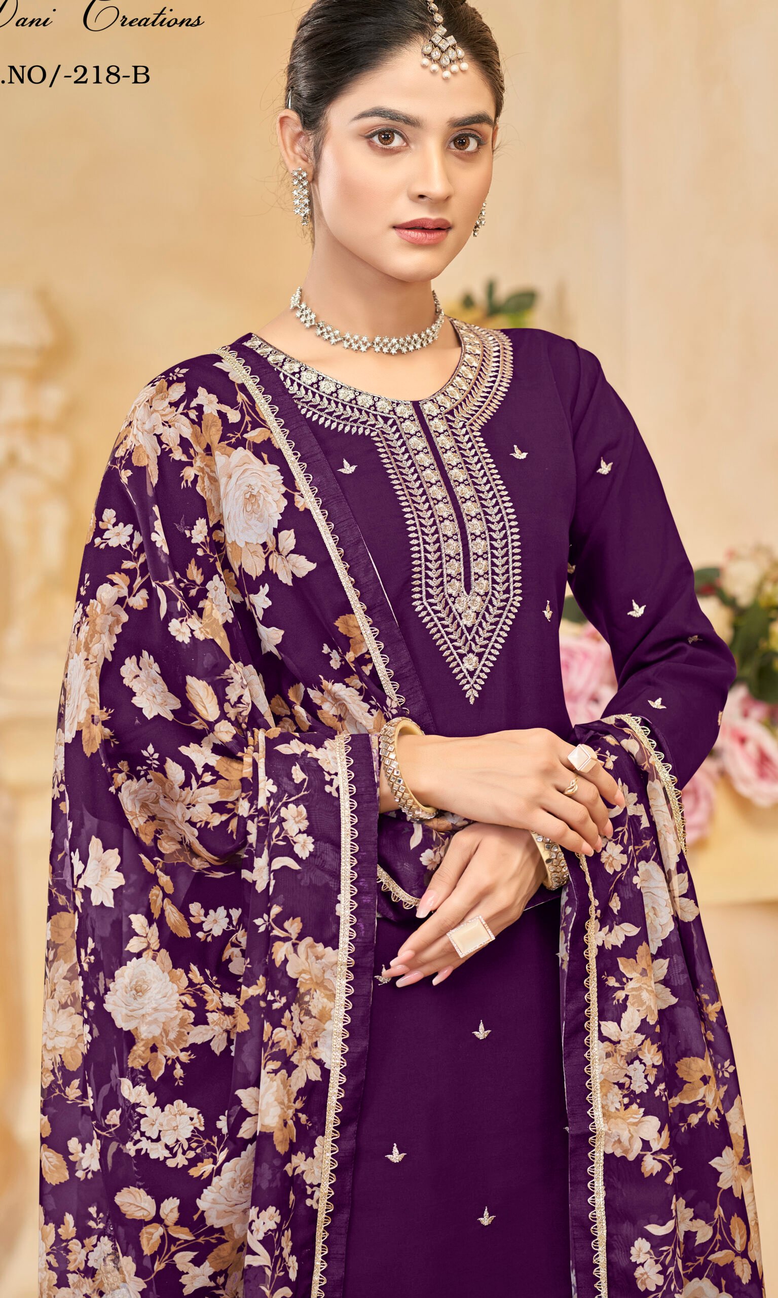 Punjabi Sharara Suit Design Purple Sharara Suit