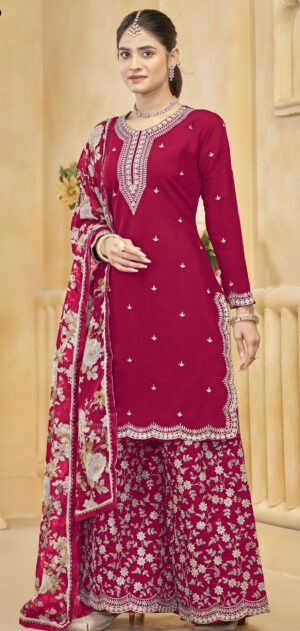 Punjabi Sharara Suits for Wedding Red Sharara Suit