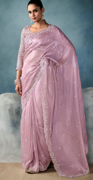 Trendy Saree for Women Exclusive Designer Pink Saree