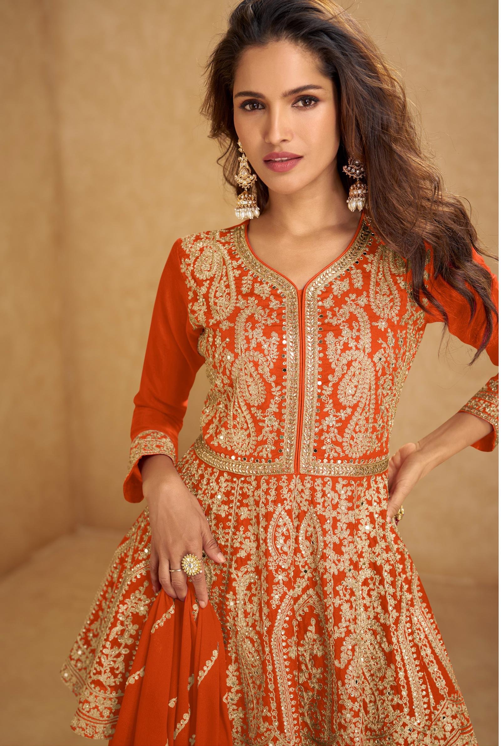 Corel Red Short Kurti with Lehenga for Bride Sister ? New Trend 2025