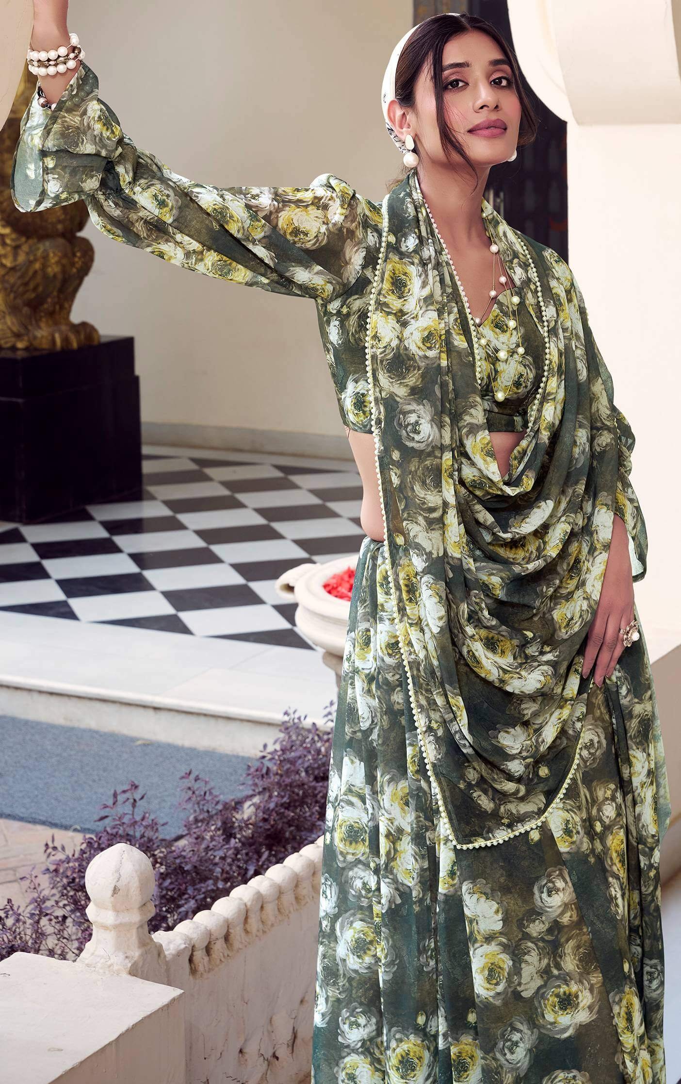 Chiffon Silk Designer Saree for Office Wear