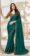 Chiffon Silk Designer Sarees for Women Green Saree Golden Blouse