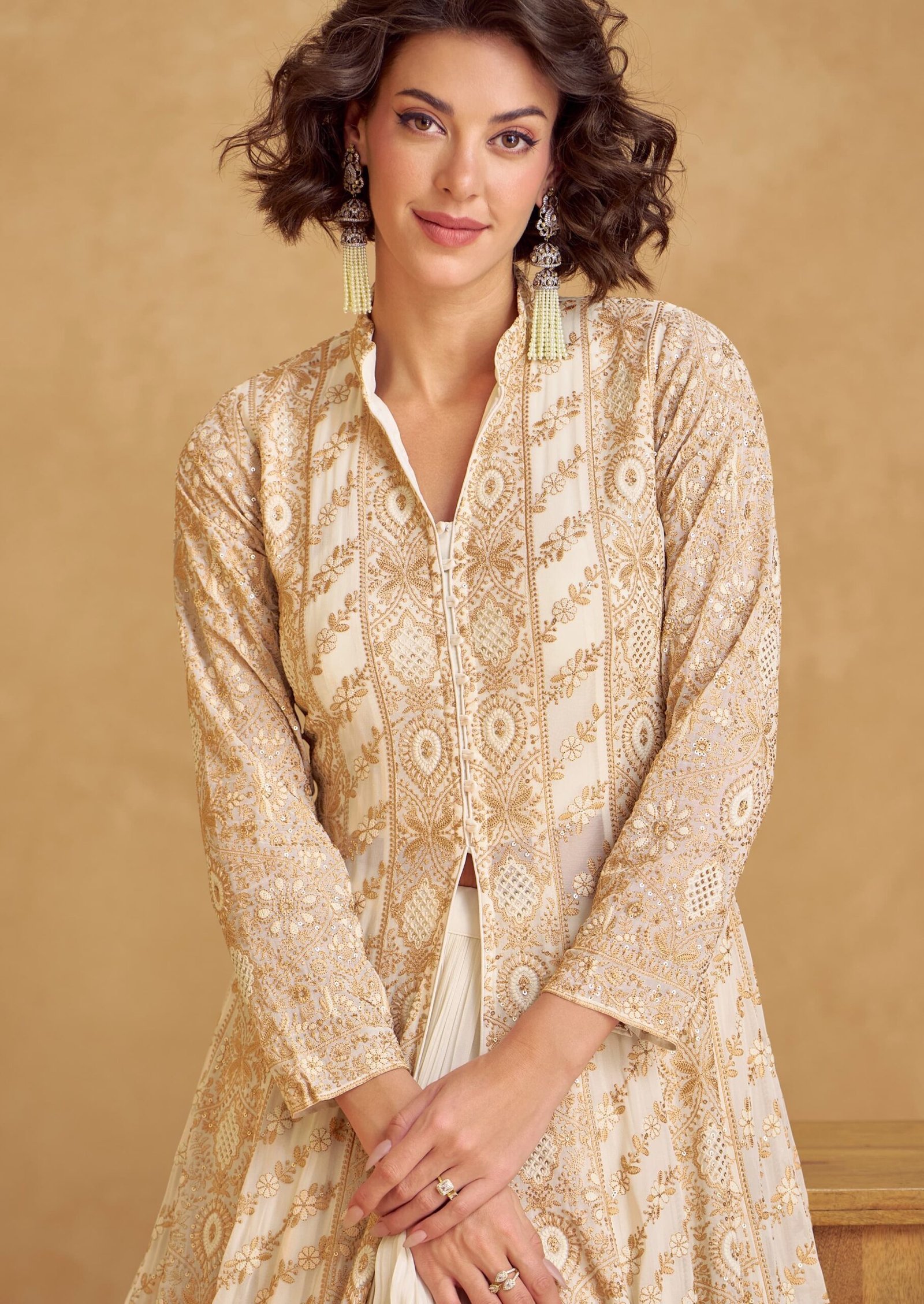 Elegant Gown for Engagement Full Sleeves