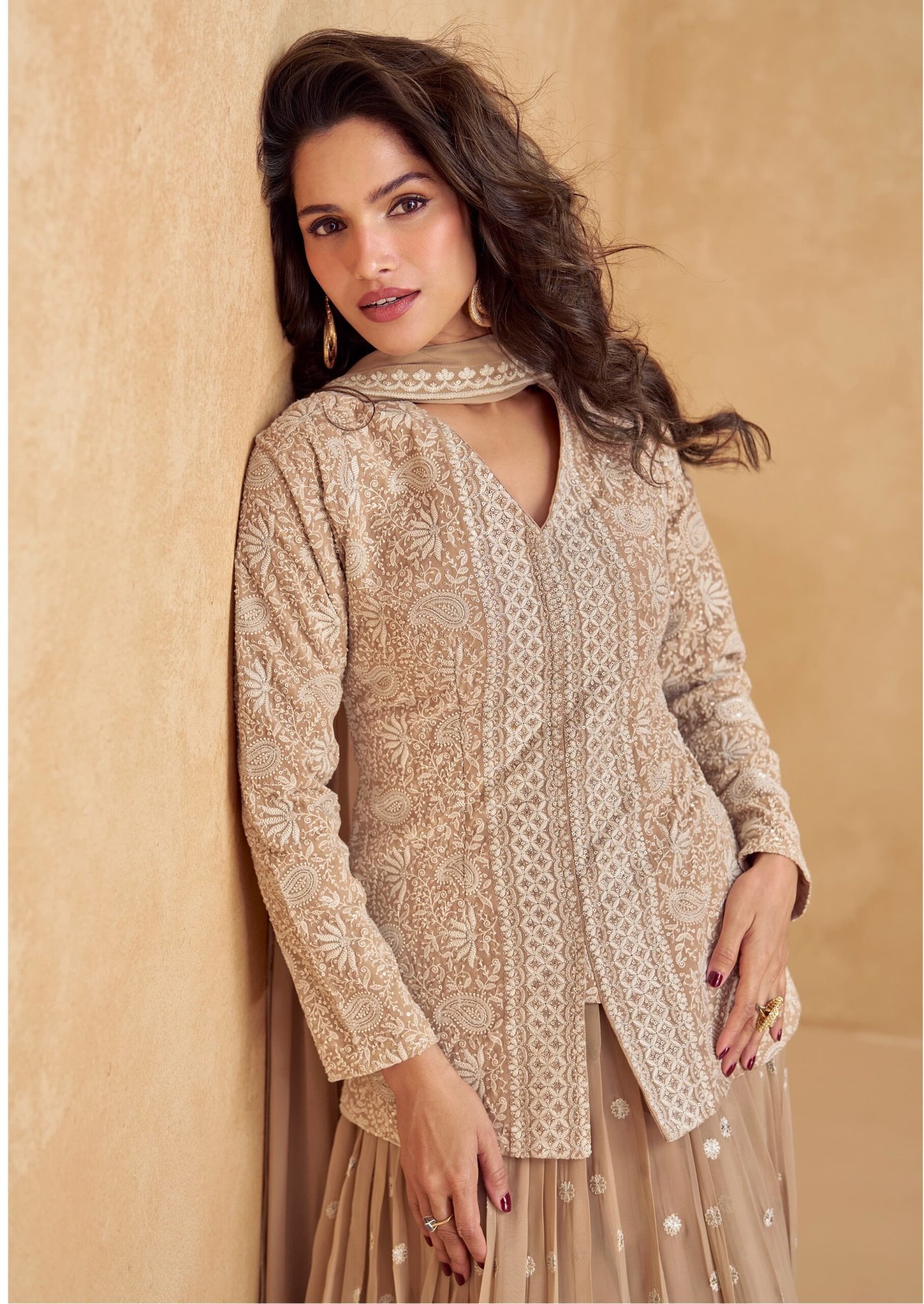 Elegant Trendy Lehenga with Shirt White Colour