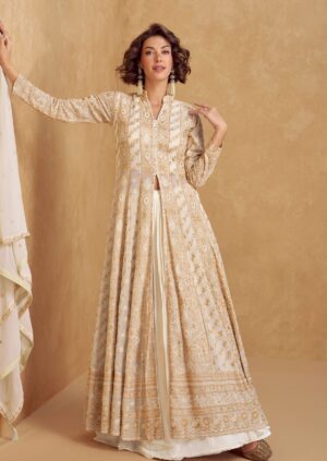 Elegant White Gown For Women Party Wear