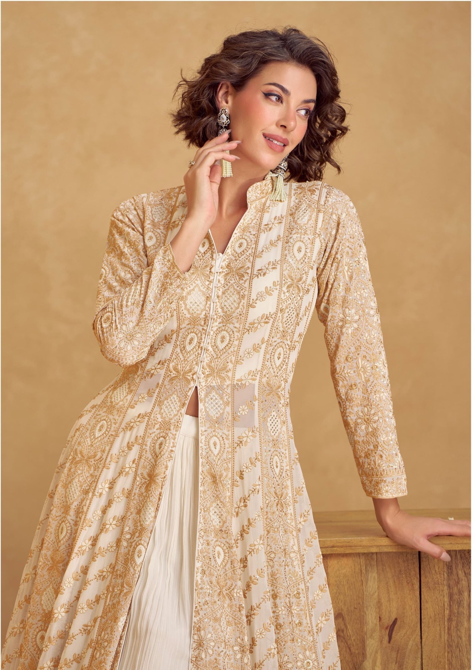 Elegant White Gown For Women Party Wear