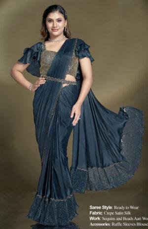 Modern Sarees for Party Ready to Wear Saree Party Wear