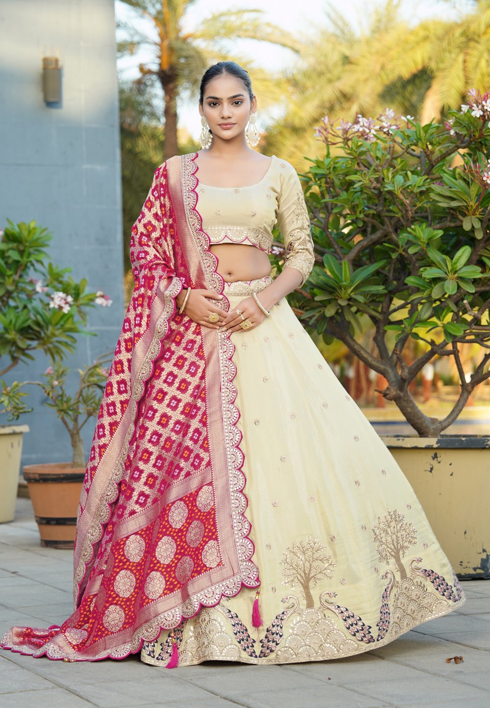 Modern White Bridal Lehenga in USA Modern White Bridal Lehenga in USA