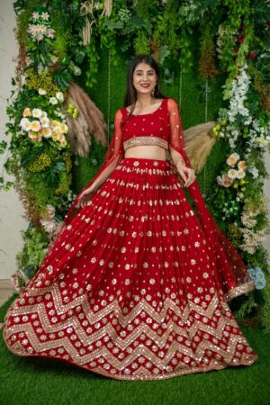 Stylish Lehenga Blouse Design in Red
