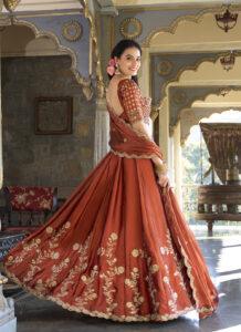 red lehenga for women