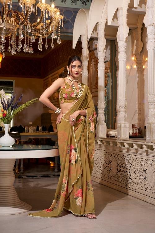 Chiffon Georgette Saree with Border