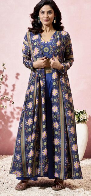 Crop Top With Palazzo Western Wear