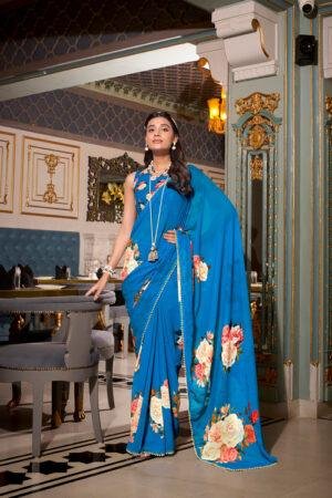 Floral Print Regular Georgette Saree