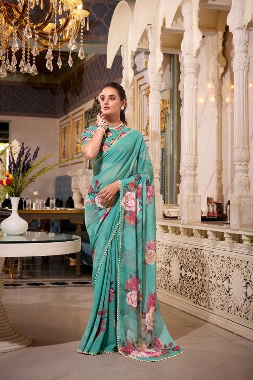 Floral Saree Party Wear in India with Price