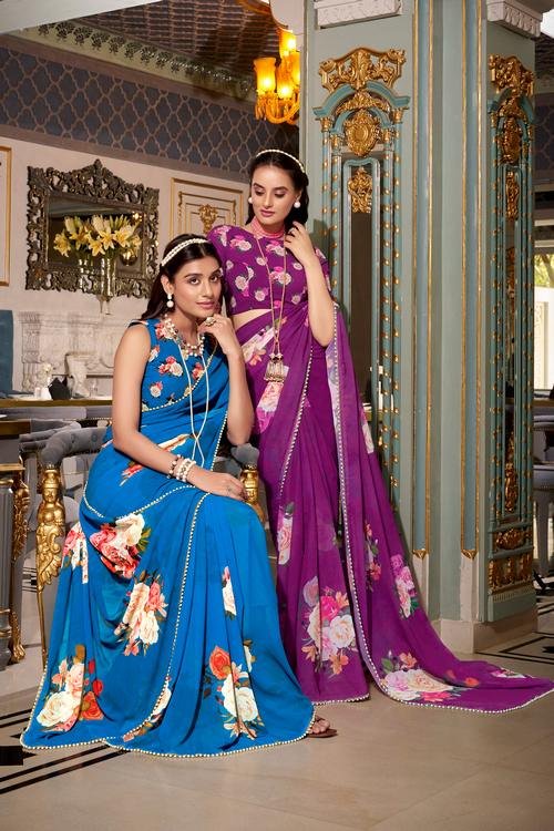 Latest Designer Floral Sarees 2025