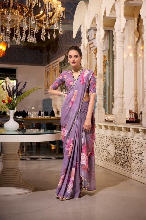 Modern Floral Blouse Designs Saree 2025