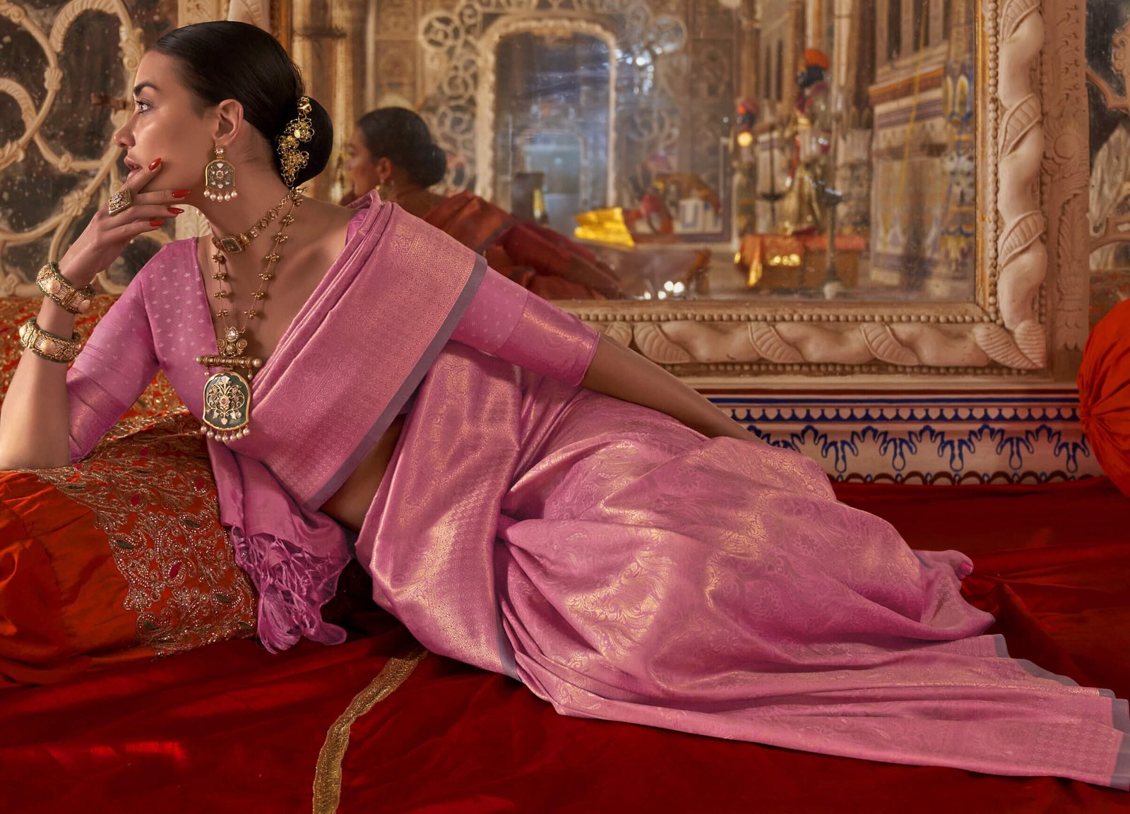 Pink Silk Sarees For Wedding