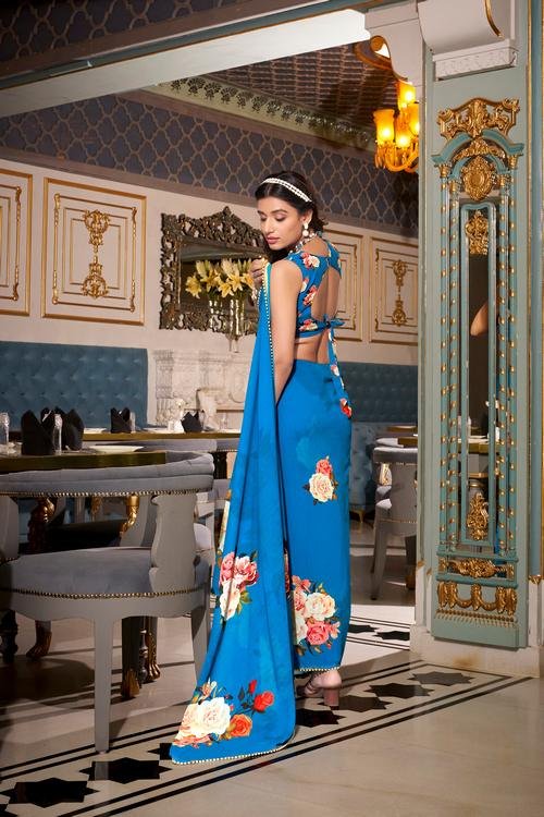 Pure Georgette Floral Print Sarees