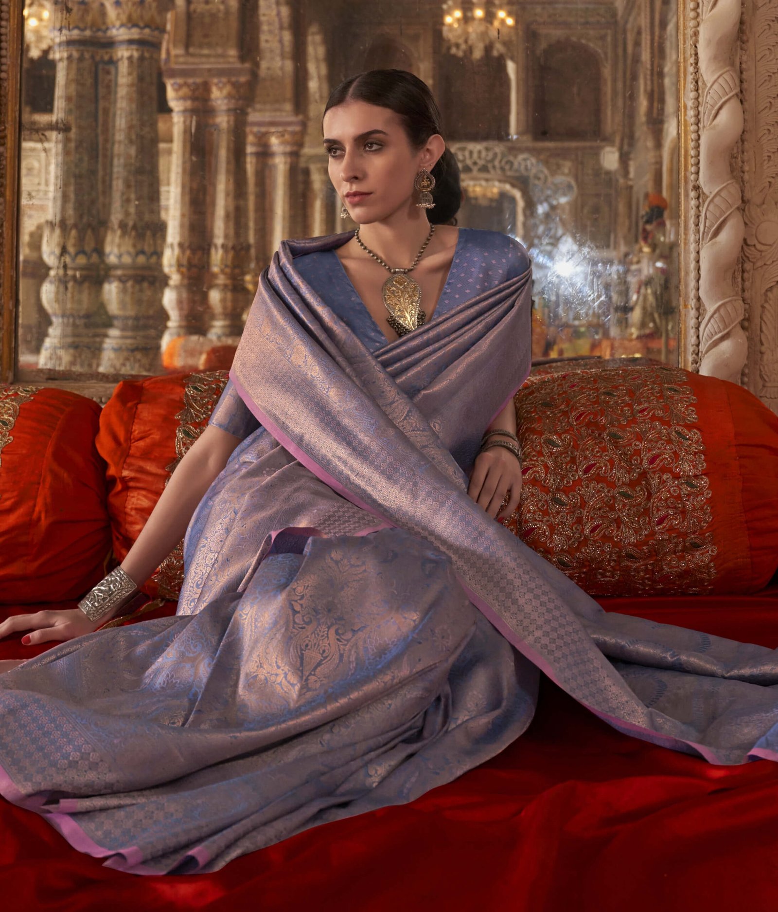 Soft Silk Sarees Online Purple Saree