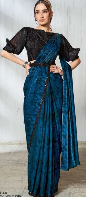Designer Saree Ready to Wear for Wedding Stitched Saree with Stitched Blouse