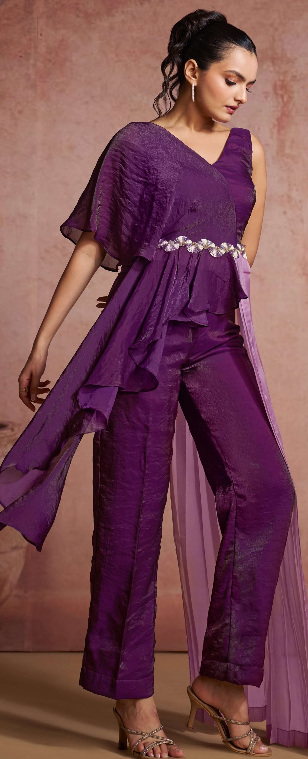 Indo Western Stylish Co-ord Set Women Pants Suits Plus Size