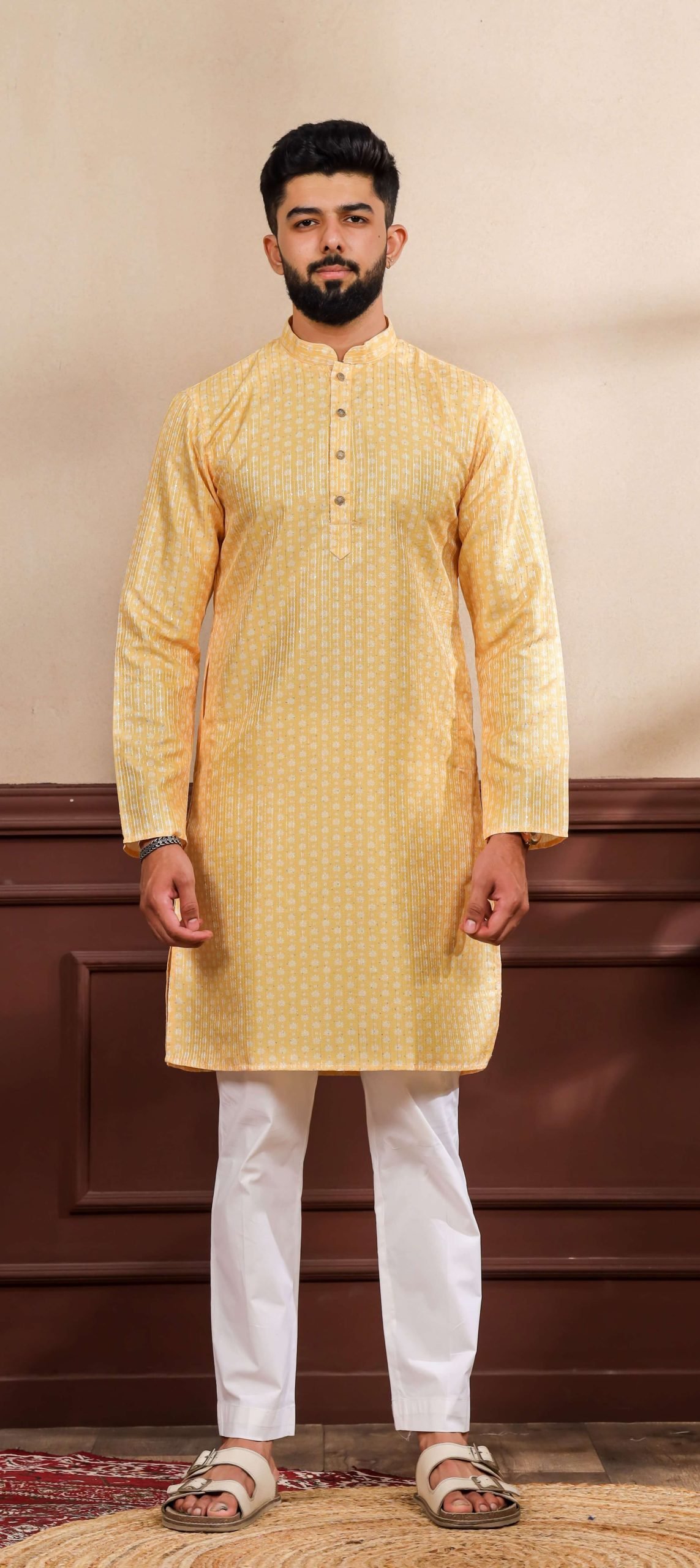 Kurta Pajama Style for Man Images Yellow Kurta Set for Men