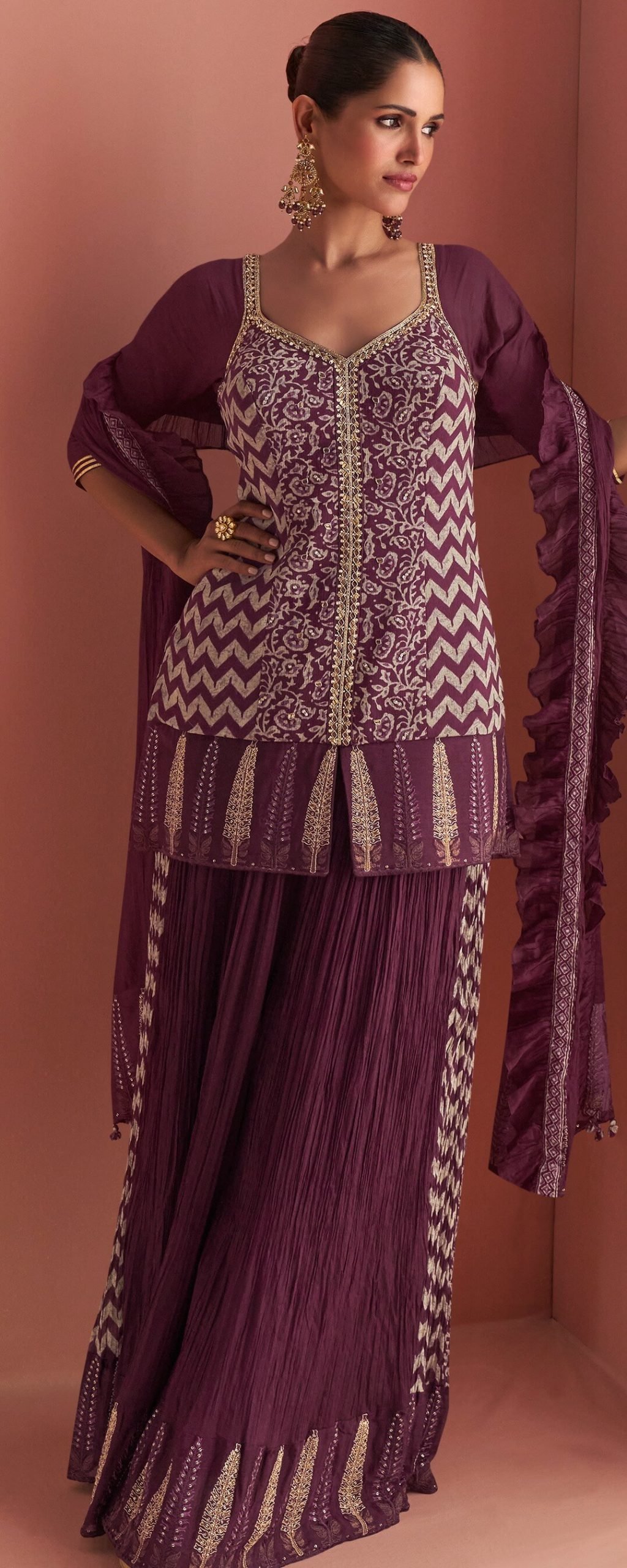 Modern Designer Wedding Sharara Suit Under 5000 in Canada