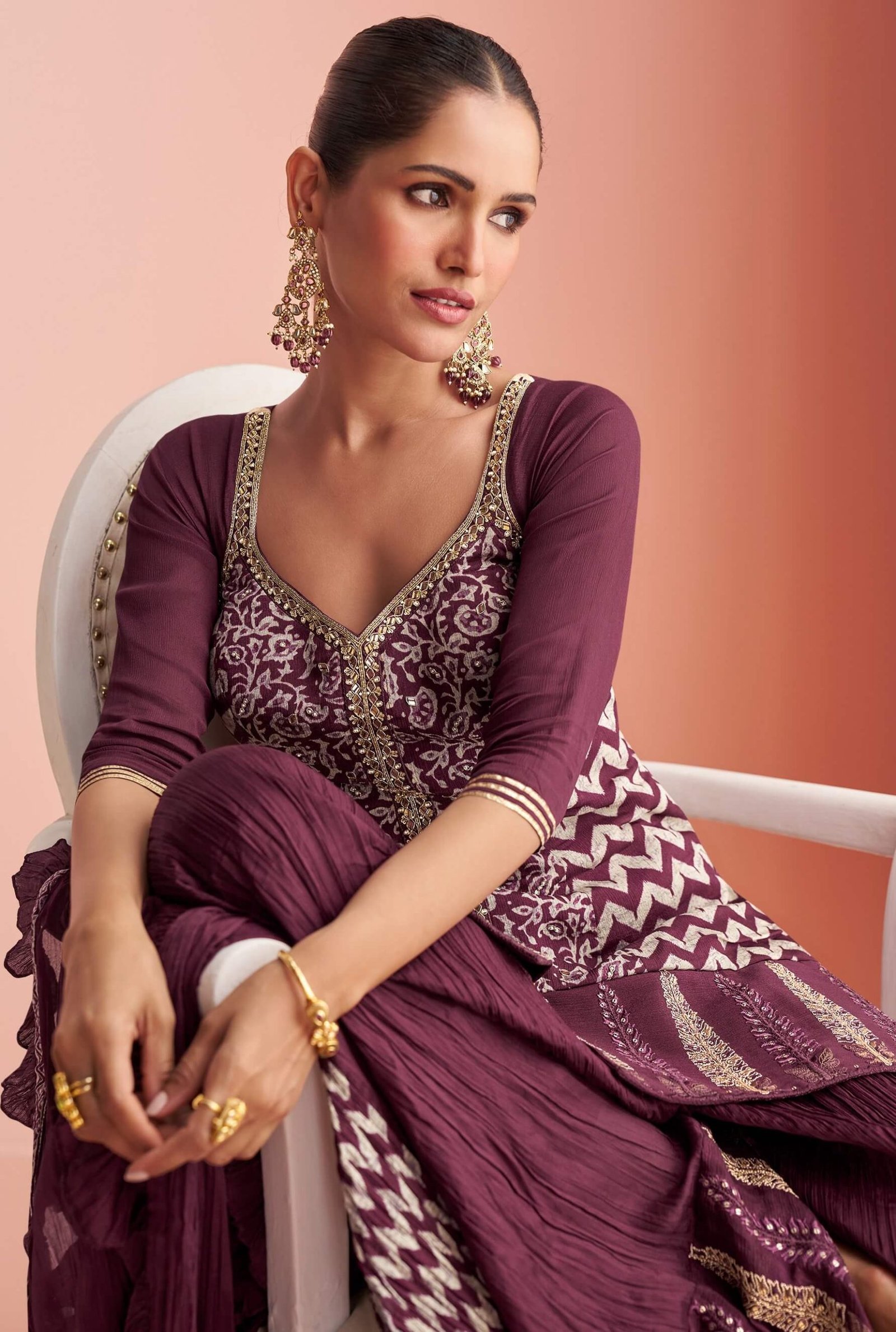 Modern Designer Wedding Sharara Suit Under 5000 in India
