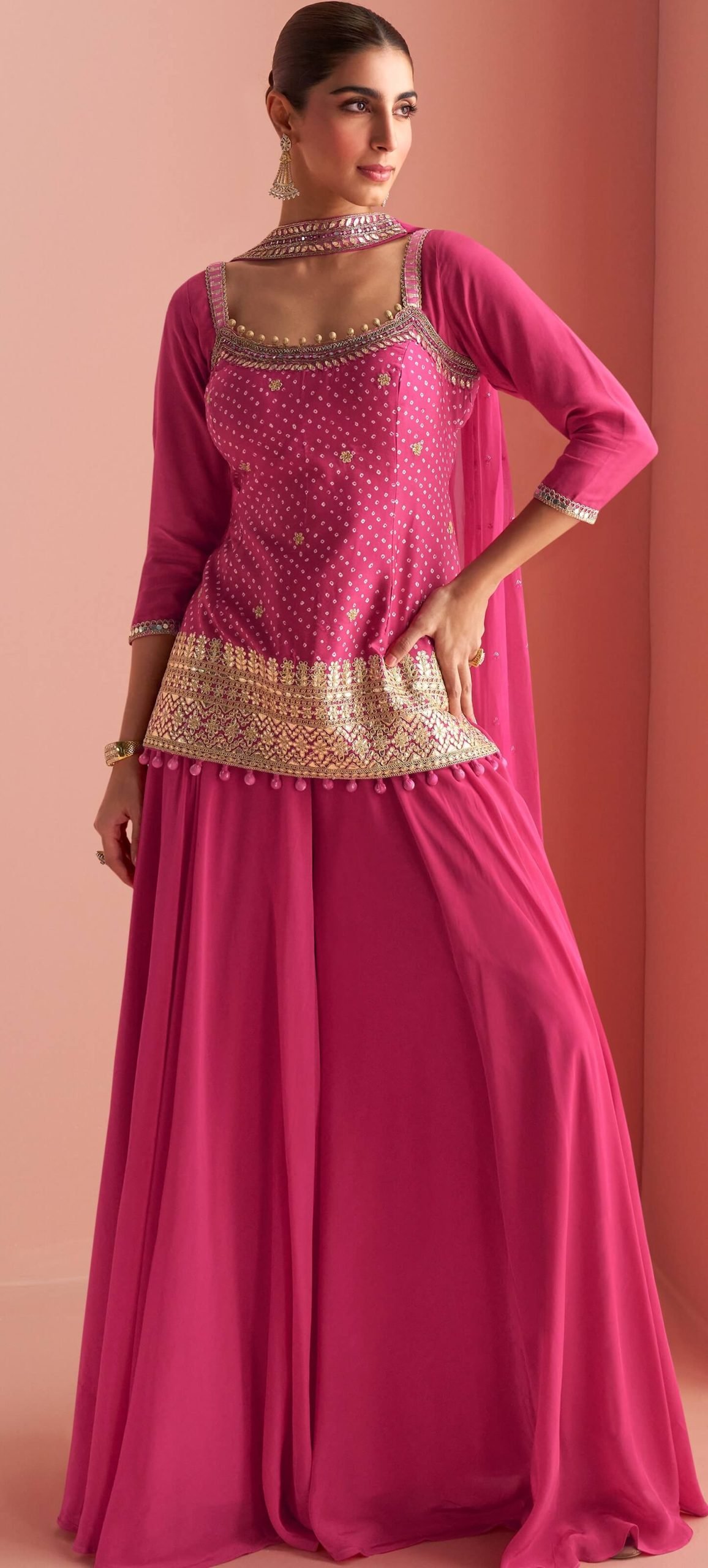 Modern Designer Wedding Sharara Suit Under 5000 in Singapore