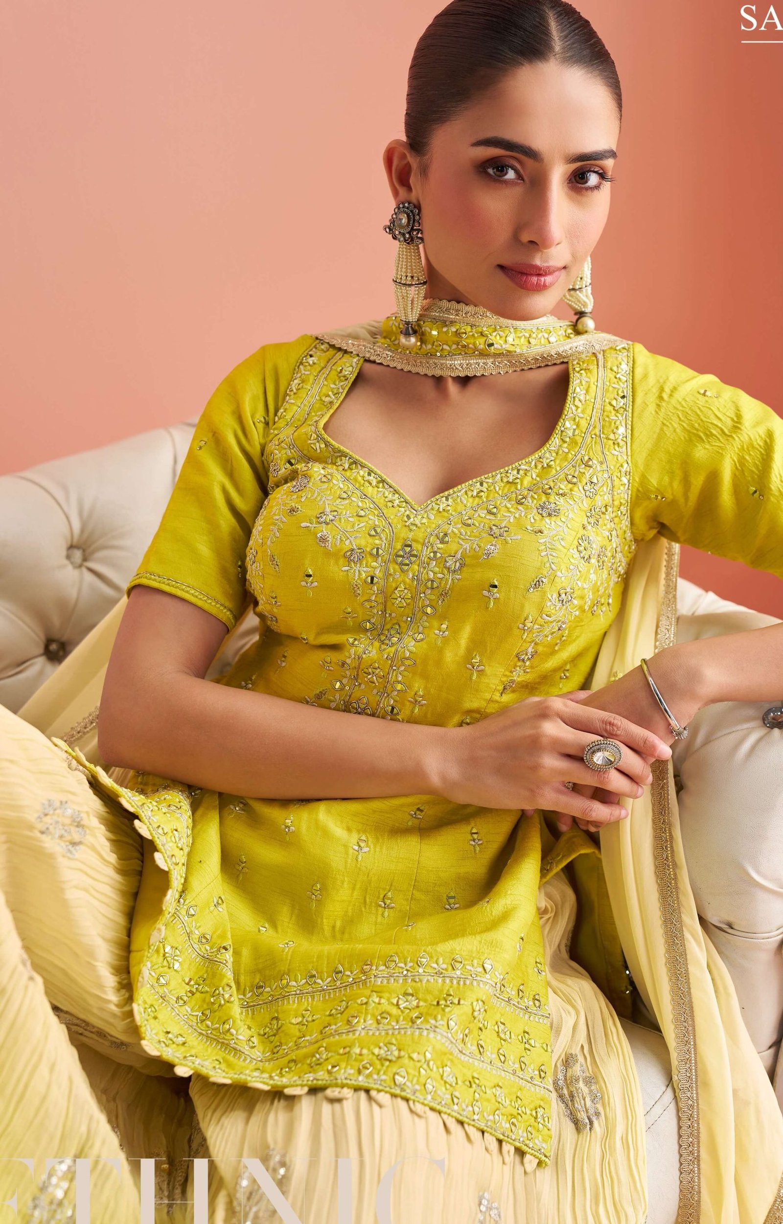 Modern Designer Wedding Sharara Suit Under 5000 in UK