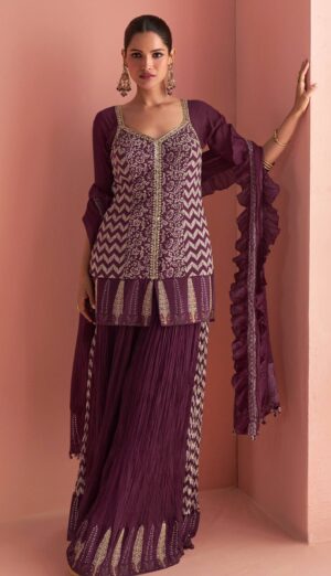 Modern Designer Wedding Sharara Suit Under 5000