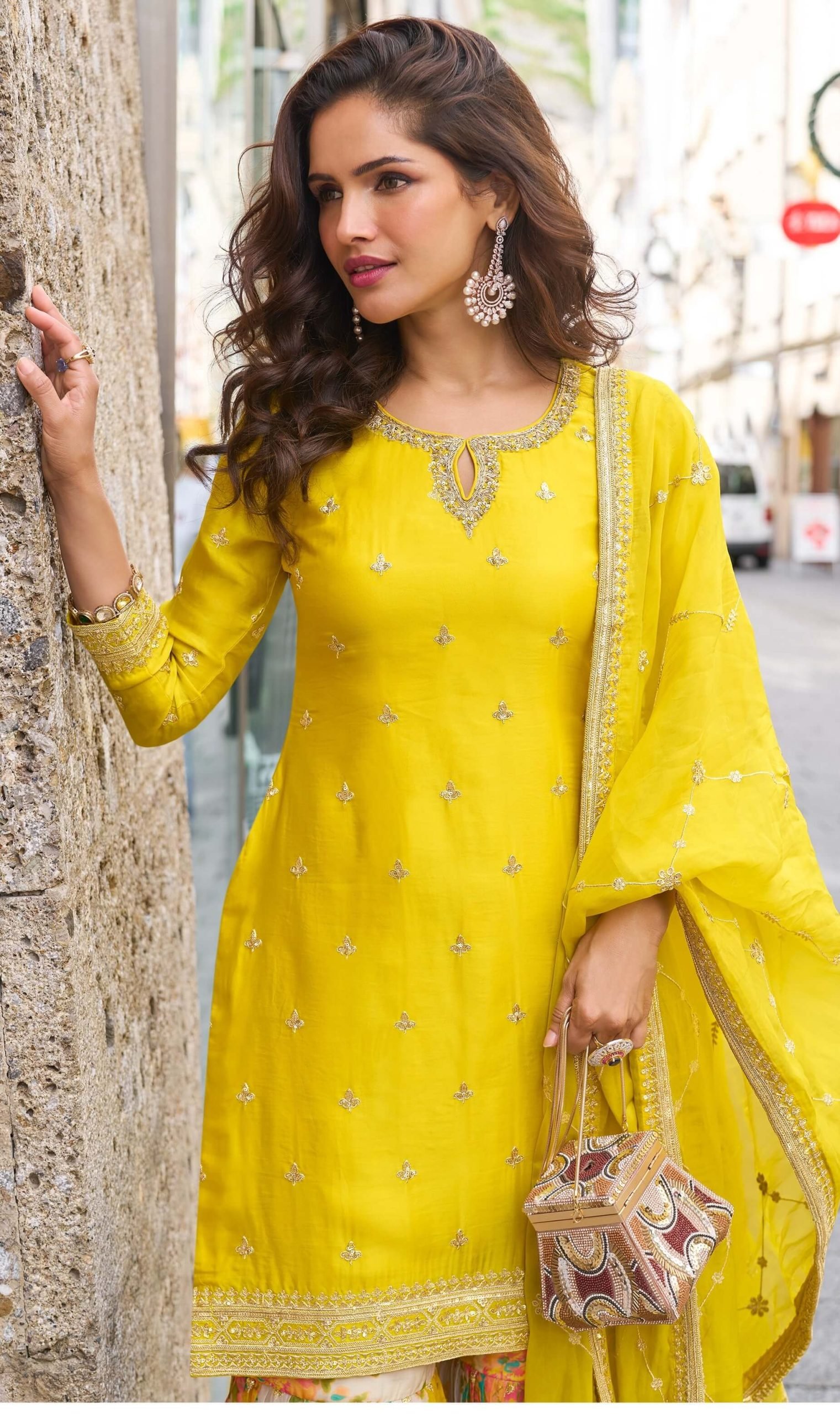 Modern Sharara Suit Yellow Colour Suit for Haldi