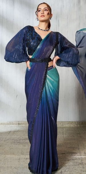 New Designer Ready to Wear Saree with Stitched Blouse