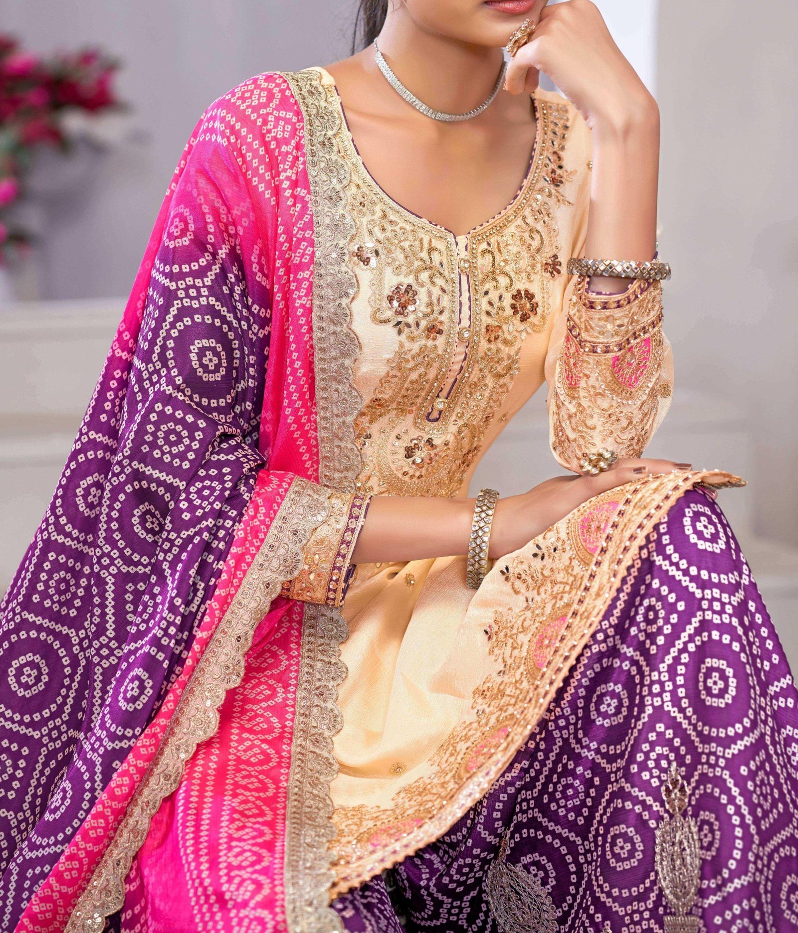 bridal suits with heavy dupatta
