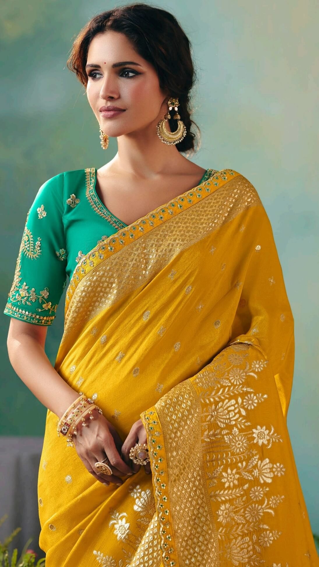 Soft Silk Saree for Wedding Yellow Saree for Haldi