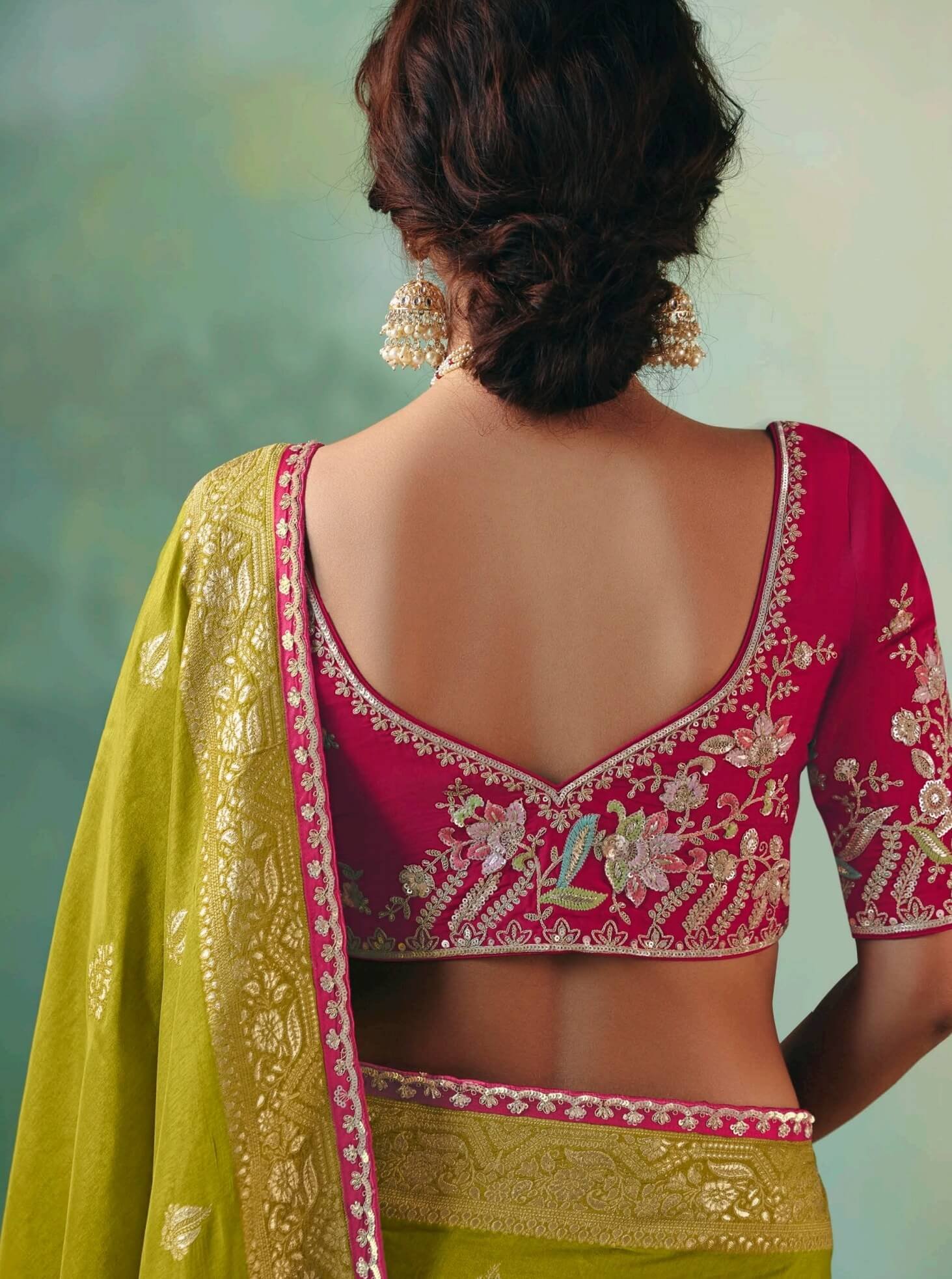 Bridal Heavy Saree Collection Olive Colour Desinger Silk Saree