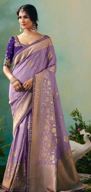 Bridal Dulhan Saree in India, USA, Canada Purple Saree