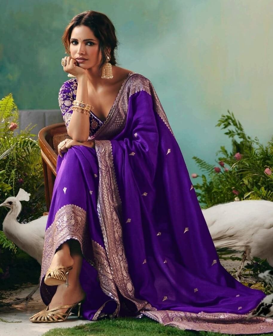 Best Silk Saree for Wedding Dark Blue Saree