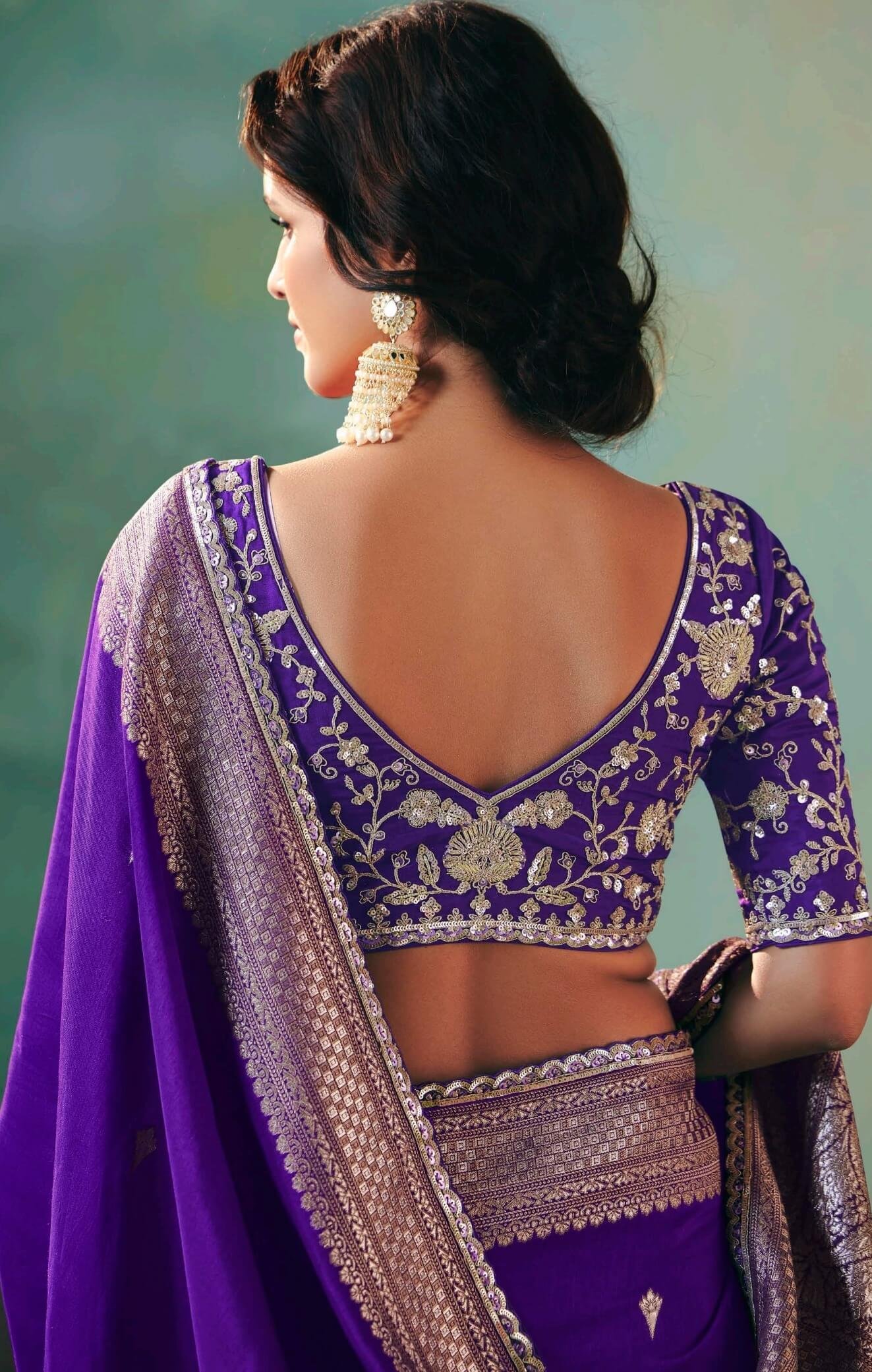 Best Silk Saree for Wedding Dark Blue Saree