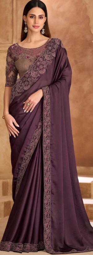 Exclusive Coffee Colour Saree Party Wear