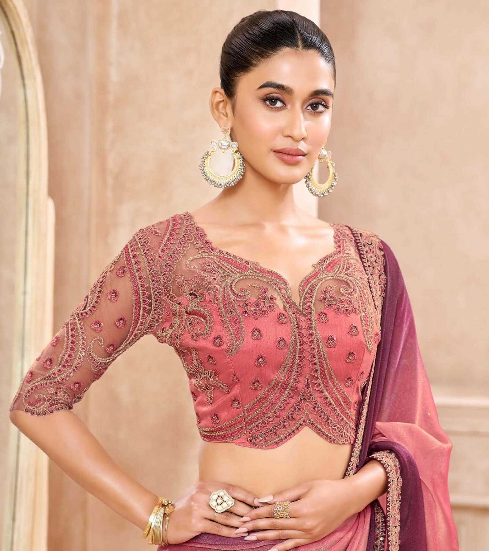 Exclusive Pink Shade Saree for Wedding in USA