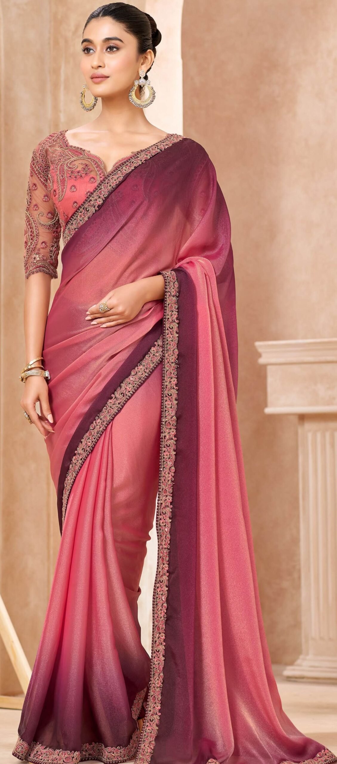 Exclusive Pink Shade Saree for Wedding