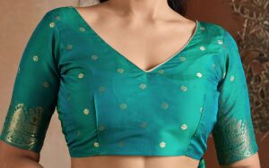 Handloom Weaving Silk Teal Green Saree