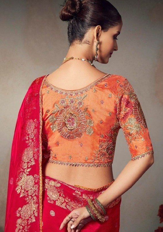 Heavy Red Bridal Saree